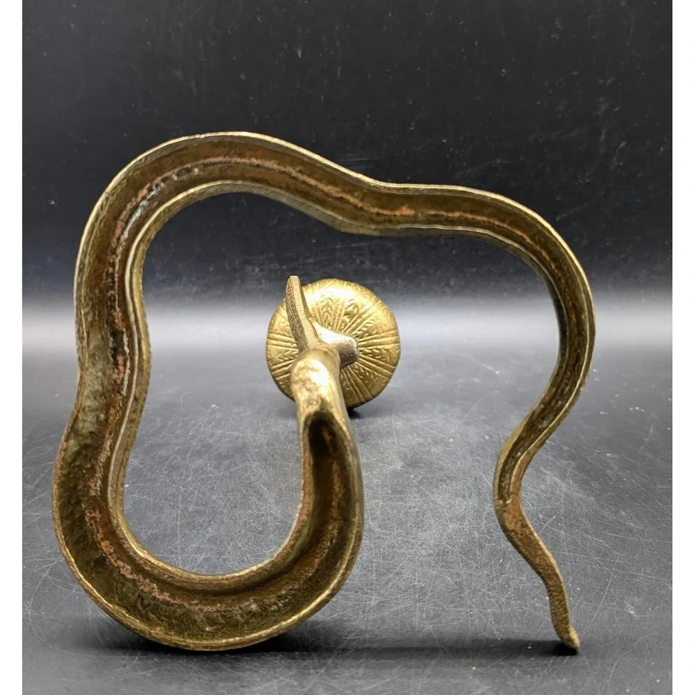 Vintage Brass Cobra Snake Candlestick Holder Lotus Flower King‎ Cobra India 8in
